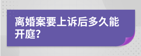 离婚案要上诉后多久能开庭？
