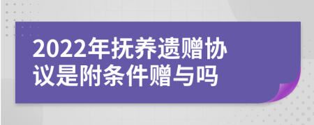 2022年抚养遗赠协议是附条件赠与吗