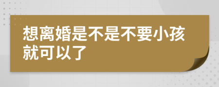 想离婚是不是不要小孩就可以了