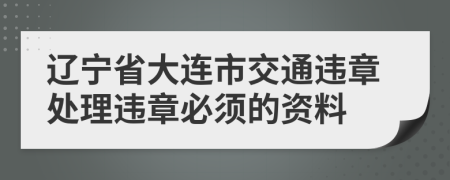 辽宁省大连市交通违章处理违章必须的资料