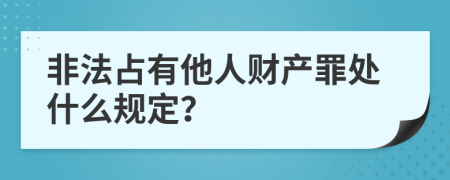 非法占有他人财产罪处什么规定？