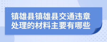 镇雄县镇雄县交通违章处理的材料主要有哪些