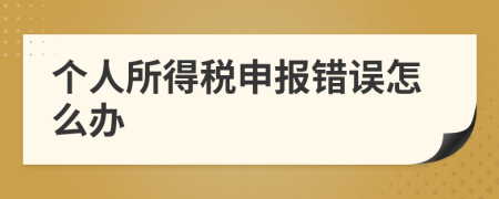 个人所得税申报错误怎么办