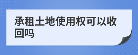 承租土地使用权可以收回吗