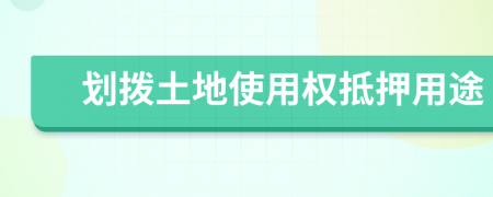 划拨土地使用权抵押用途