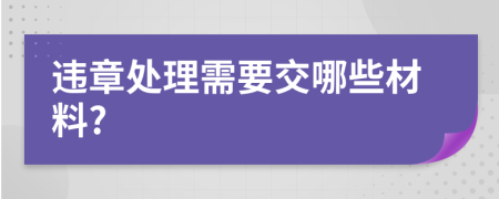 违章处理需要交哪些材料?