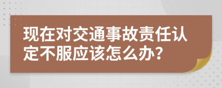 现在对交通事故责任认定不服应该怎么办？