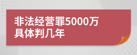 非法经营罪5000万具体判几年