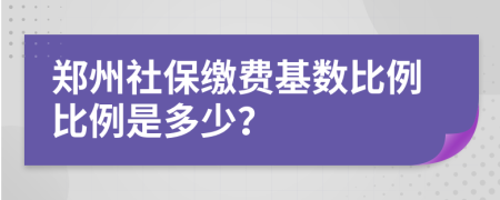 郑州社保缴费基数比例比例是多少？