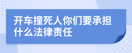 开车撞死人你们要承担什么法律责任