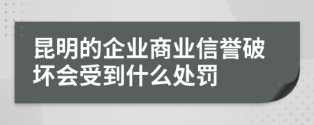 昆明的企业商业信誉破坏会受到什么处罚