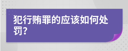 犯行贿罪的应该如何处罚？