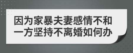 因为家暴夫妻感情不和一方坚持不离婚如何办