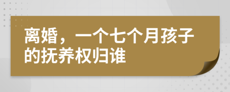 离婚，一个七个月孩子的抚养权归谁