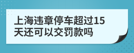 上海违章停车超过15天还可以交罚款吗