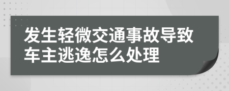 发生轻微交通事故导致车主逃逸怎么处理