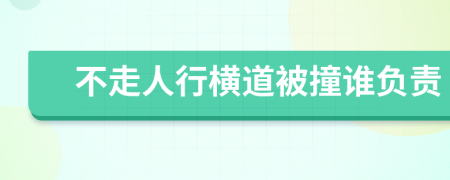不走人行横道被撞谁负责