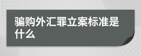 骗购外汇罪立案标准是什么