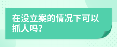 在没立案的情况下可以抓人吗？