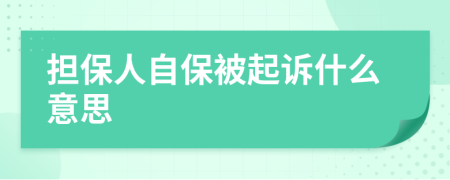 担保人自保被起诉什么意思