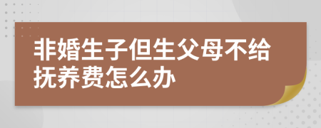 非婚生子但生父母不给抚养费怎么办