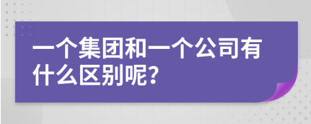 一个集团和一个公司有什么区别呢？