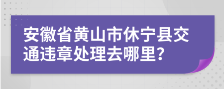 安徽省黄山市休宁县交通违章处理去哪里？
