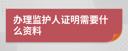 办理监护人证明需要什么资料