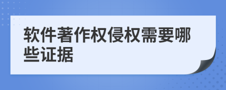 软件著作权侵权需要哪些证据