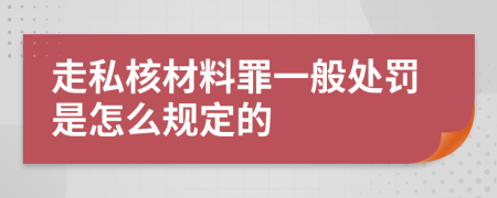 走私核材料罪一般处罚是怎么规定的