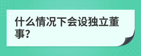 什么情况下会设独立董事？