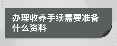 办理收养手续需要准备什么资料