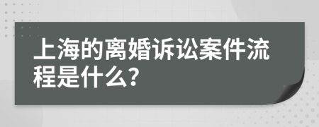 上海的离婚诉讼案件流程是什么？