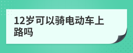 12岁可以骑电动车上路吗