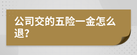 公司交的五险一金怎么退？