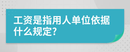 工资是指用人单位依据什么规定?