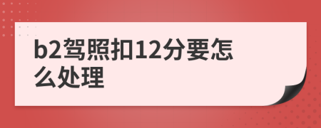 b2驾照扣12分要怎么处理