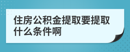 住房公积金提取要提取什么条件啊