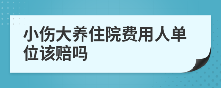 小伤大养住院费用人单位该赔吗