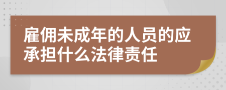 雇佣未成年的人员的应承担什么法律责任