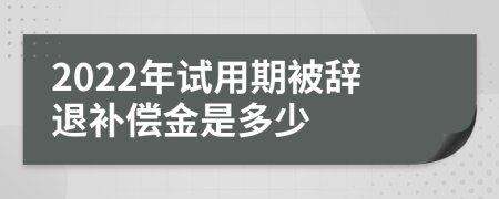 2022年试用期被辞退补偿金是多少