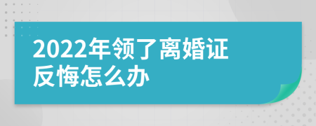 2022年领了离婚证反悔怎么办