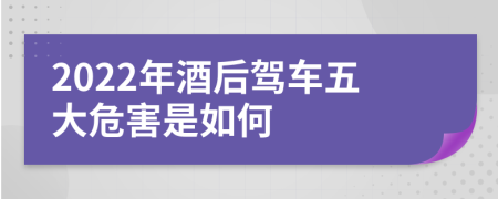 2022年酒后驾车五大危害是如何