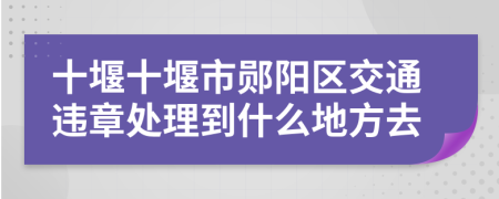 十堰十堰市郧阳区交通违章处理到什么地方去