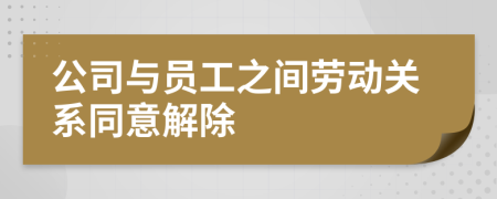 公司与员工之间劳动关系同意解除