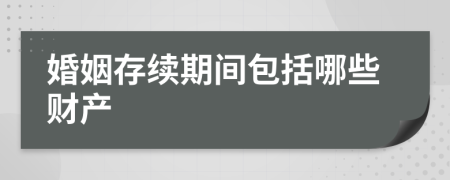 婚姻存续期间包括哪些财产