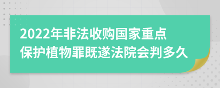 2022年非法收购国家重点保护植物罪既遂法院会判多久