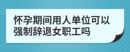 怀孕期间用人单位可以强制辞退女职工吗