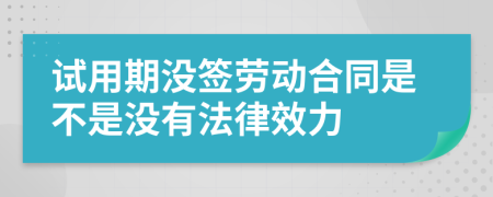 试用期没签劳动合同是不是没有法律效力