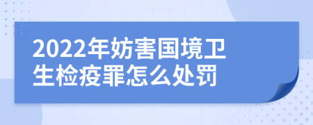 2022年妨害国境卫生检疫罪怎么处罚